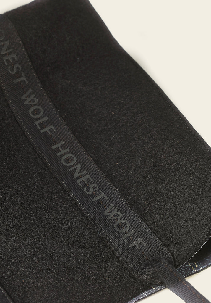 Honest Wolf black wool heritage tote bag product