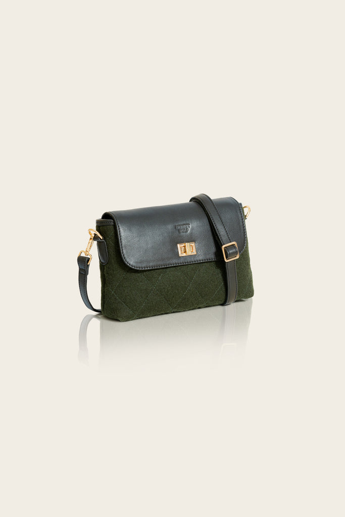 Honest Wolf green wool quilted crossbody product