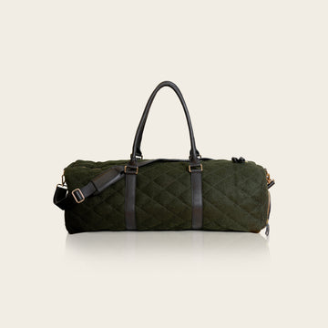 honest wolf wool quilted weekender  forest green product
