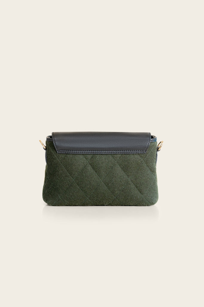 Honest Wolf green wool quilted crossbody product