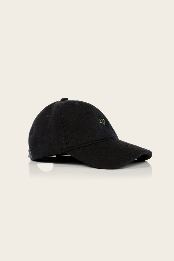 Honest wolf wool heritage cap black and green product 