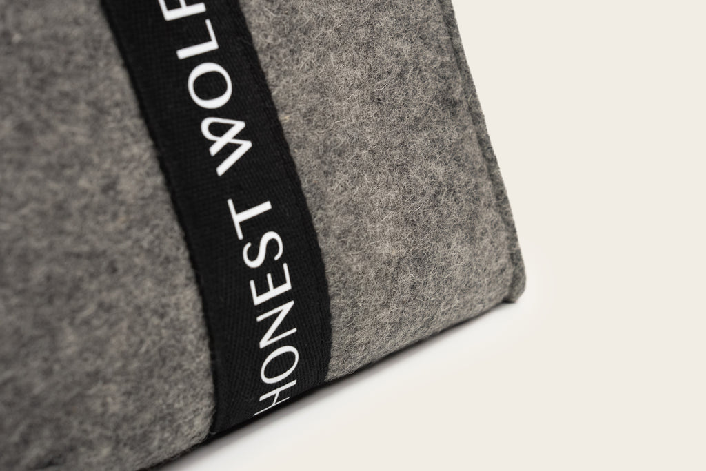 Honest wolf wool heritage bag grey marle product