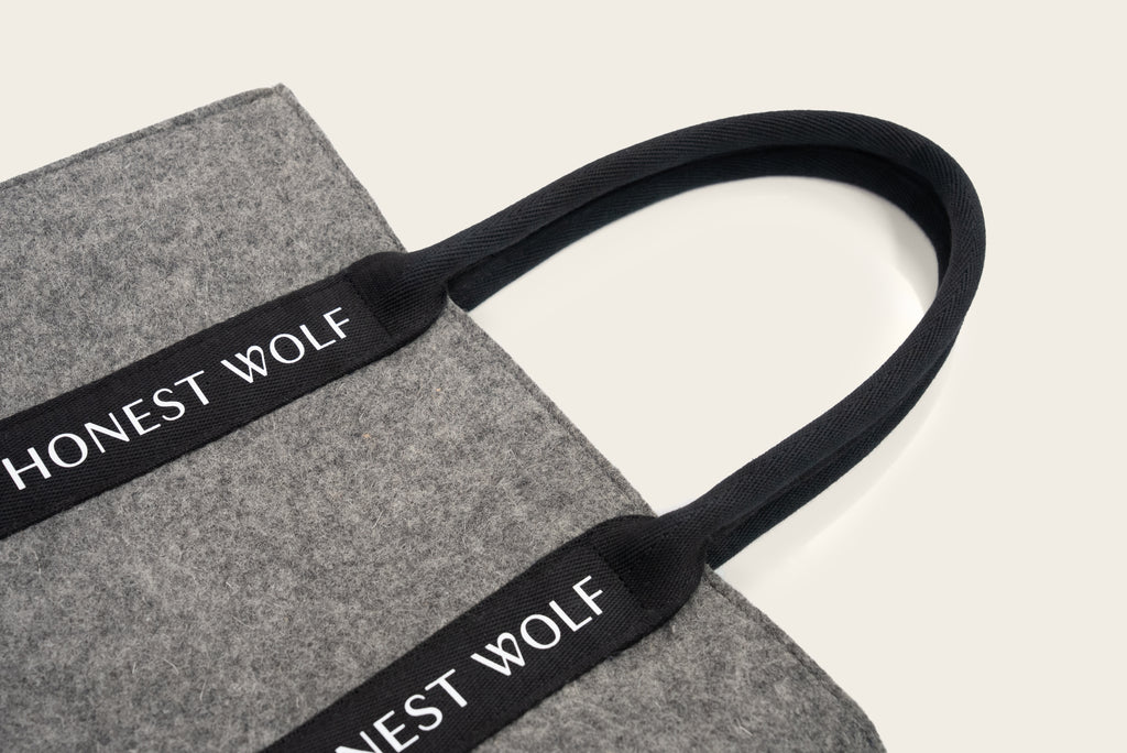 Honest wolf wool heritage bag grey marle product