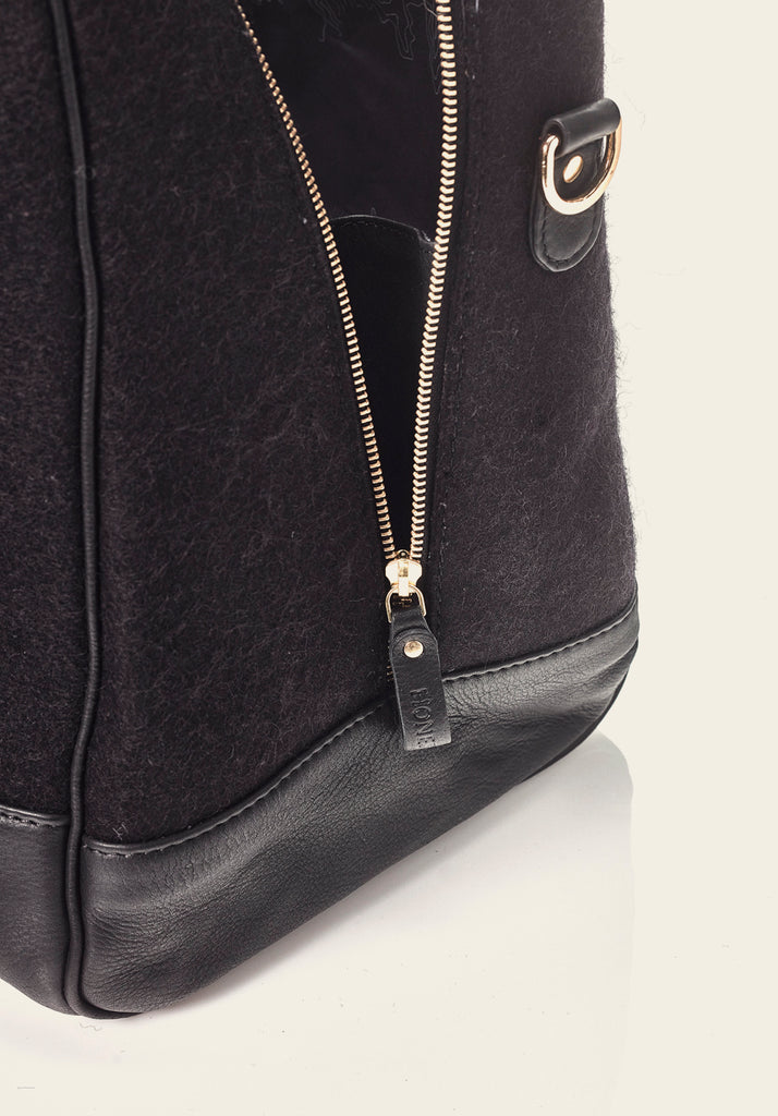 honest wolf black wool duffle overnight bag product