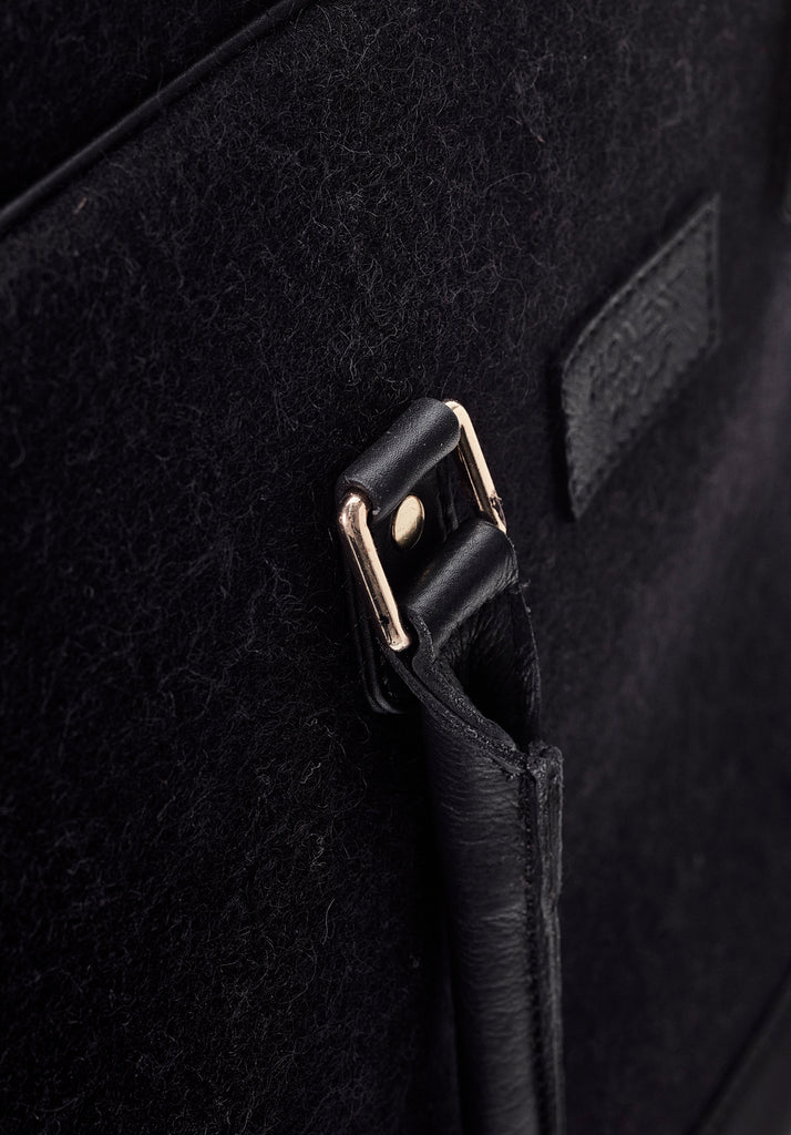 honest wolf black wool duffle overnight bag product