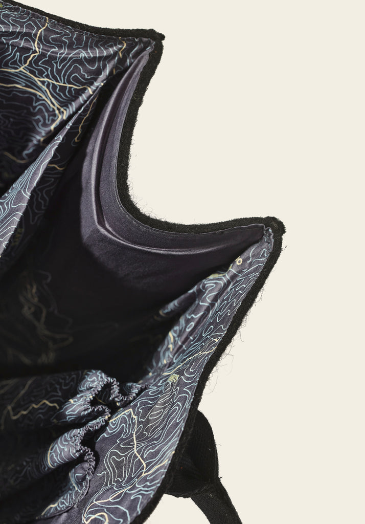 Honest Wolf black wool heritage tote bag product