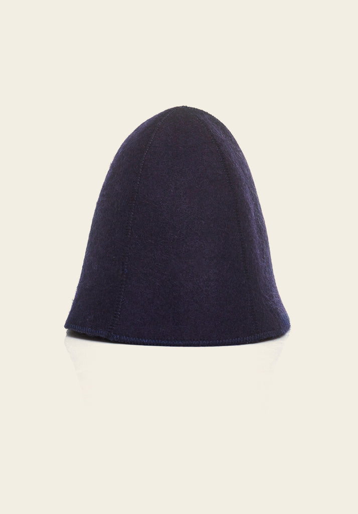 Honest wolf wool navy felt sauna hat product