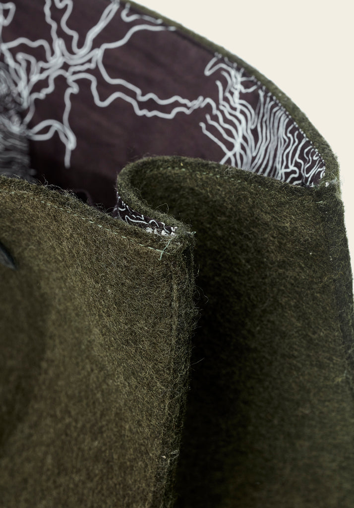 honest wolf forest green wool everyday tote bag product
