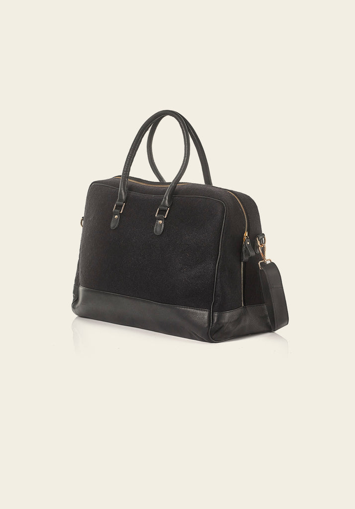 honest wolf black wool duffle overnight bag product