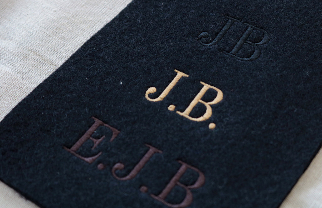 honest wolf black wool felt embroidery 