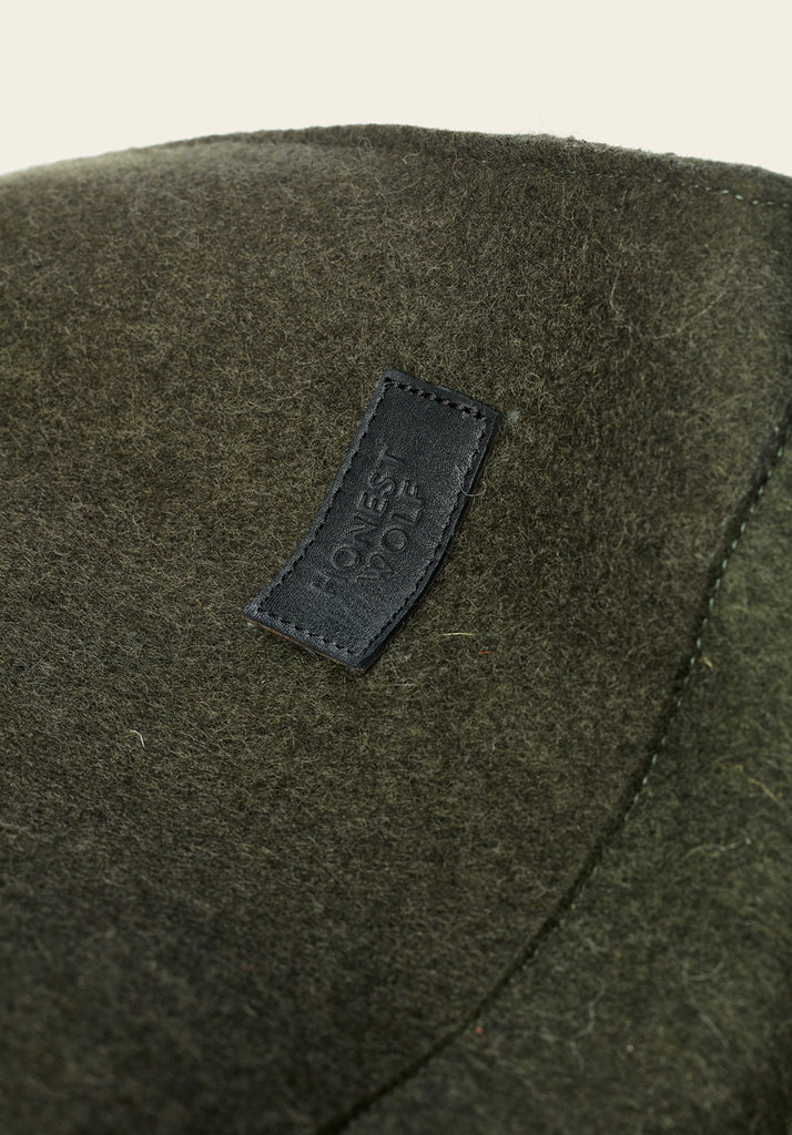 honest wolf forest green wool everyday tote bag product