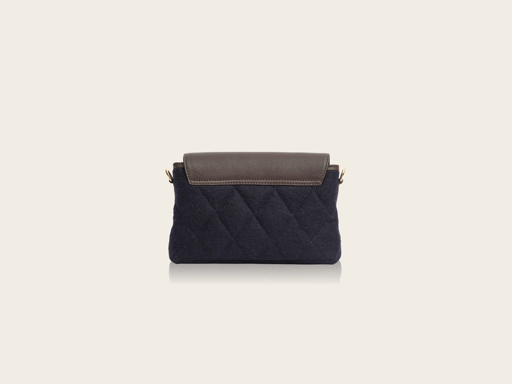 honest wolf wool navy quilted crossbody bag  product