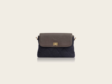 honest wolf wool navy quilted crossbody bag  product
