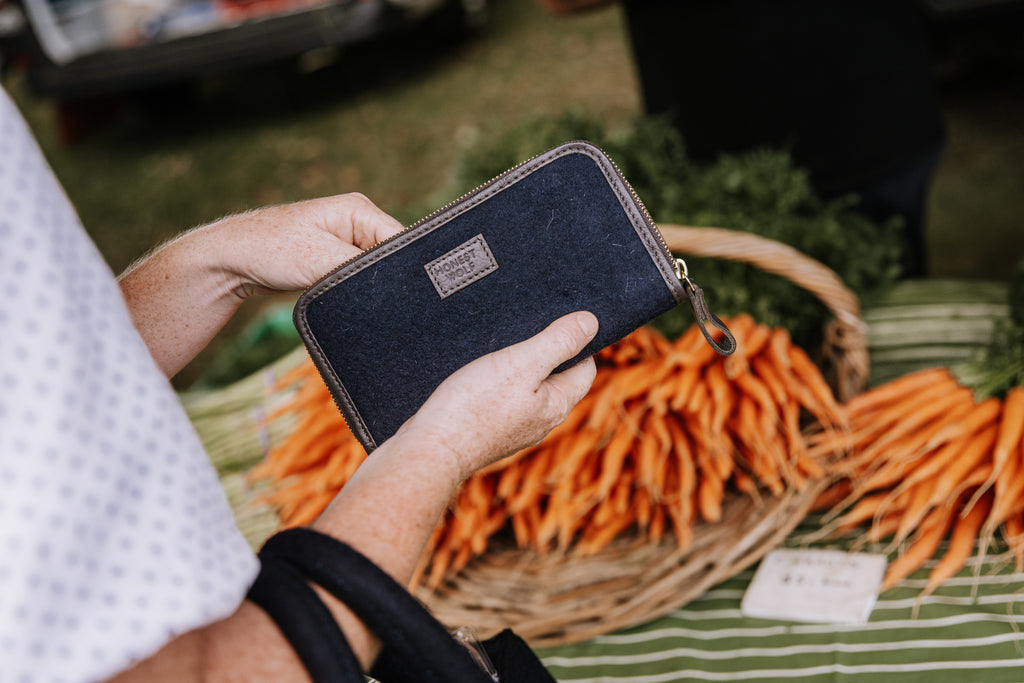 honest wolf womens zip wallet navy lifestyle