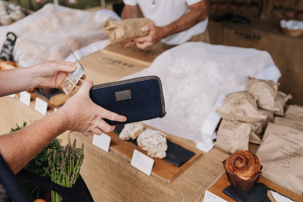 honest wolf womens zip wallet navy lifestyle