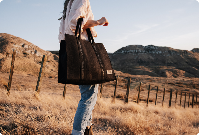 Honest Wolf Heritage bag against papanui estate backdrop