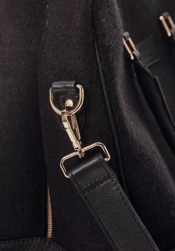 honest wolf black wool duffle overnight bag product