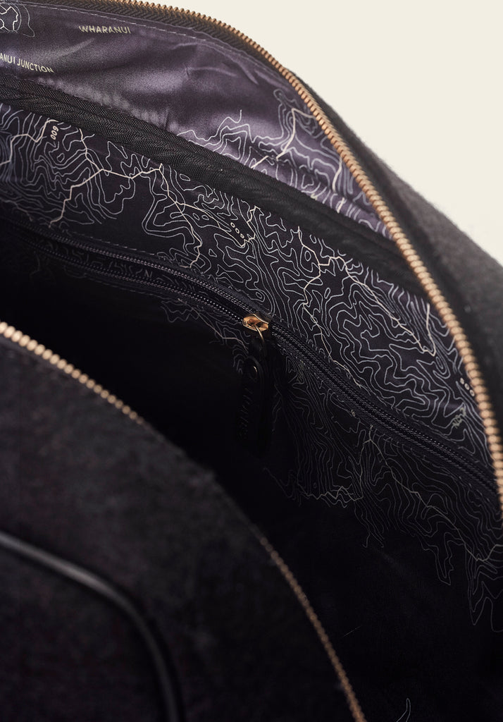 honest wolf black wool duffle overnight bag product