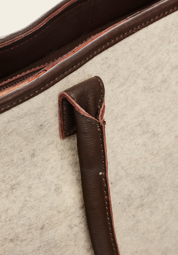 Honest Wolf wool mini tote bag in taupe product