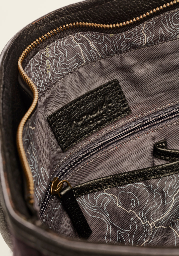 Honest Wolf wool mini tote bag in midnight black product