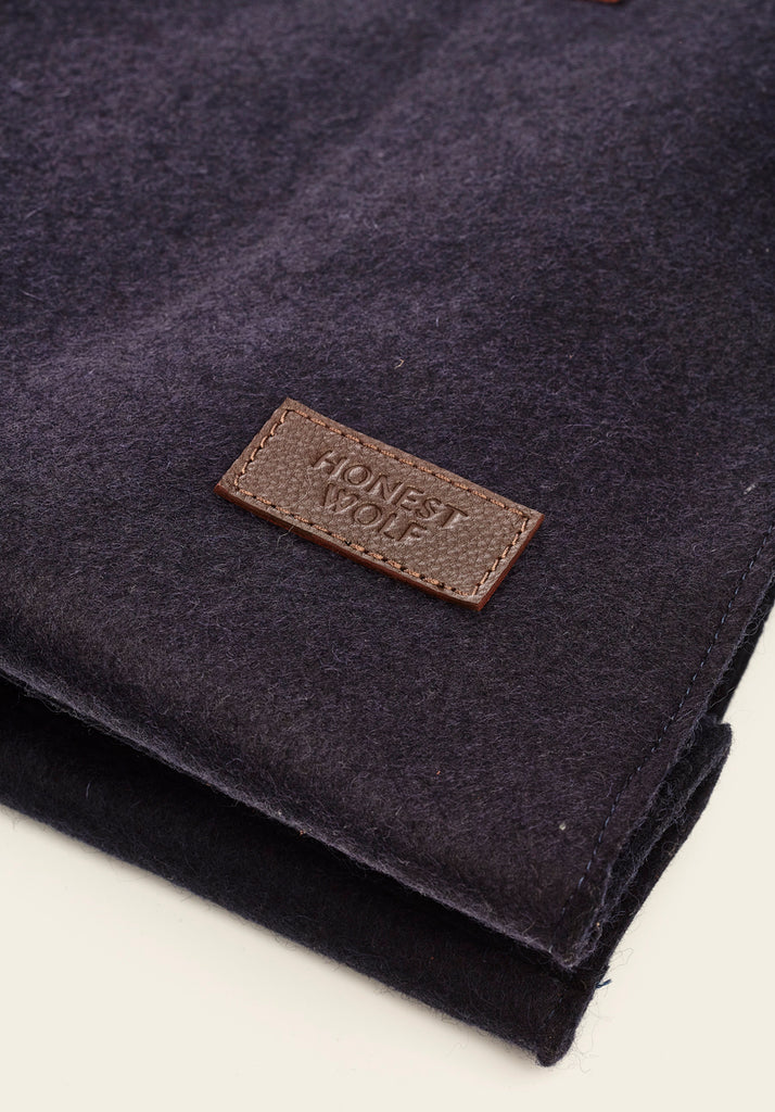 honest wolf navy wool everyday tote bag product