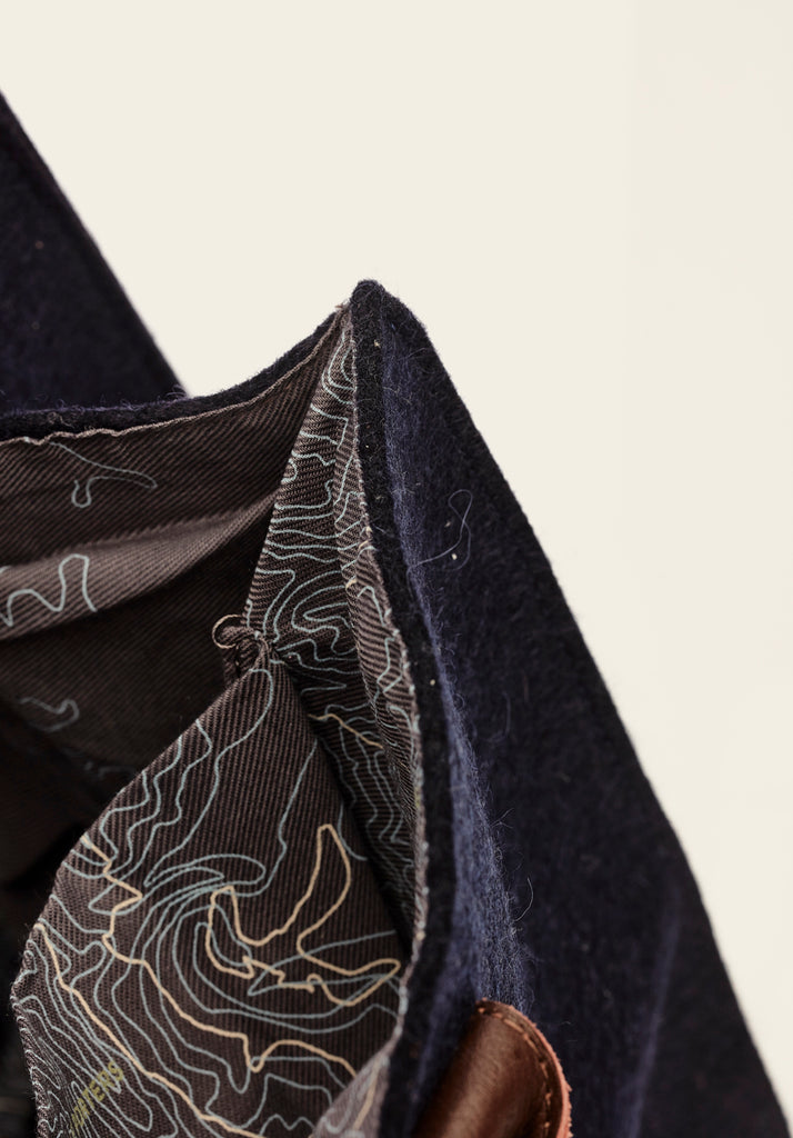 honest wolf navy wool everyday tote bag product