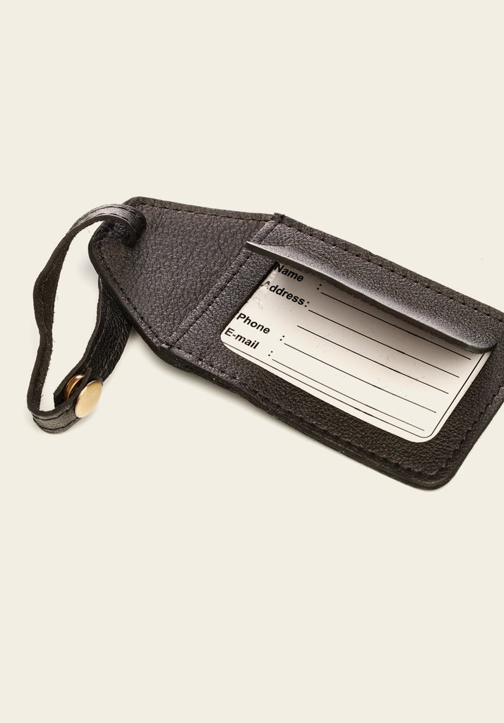 Luggage Tag - Black, front view