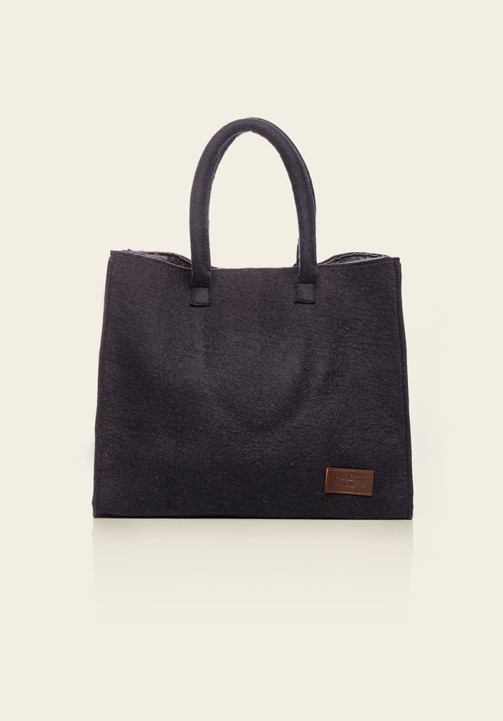 Honest wolf wool casual shopping bag in navy product