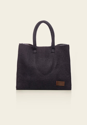 Honest wolf wool casual shopping bag in navy product