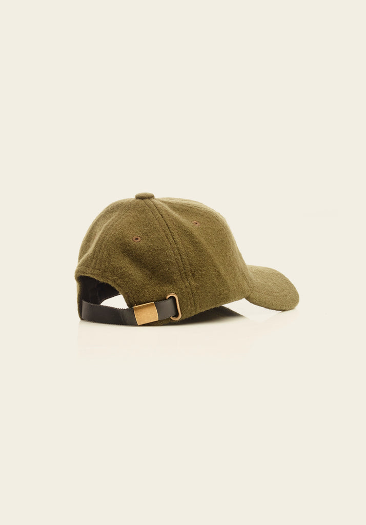 Kids Wool Cap - Moss, view of the back of the cap