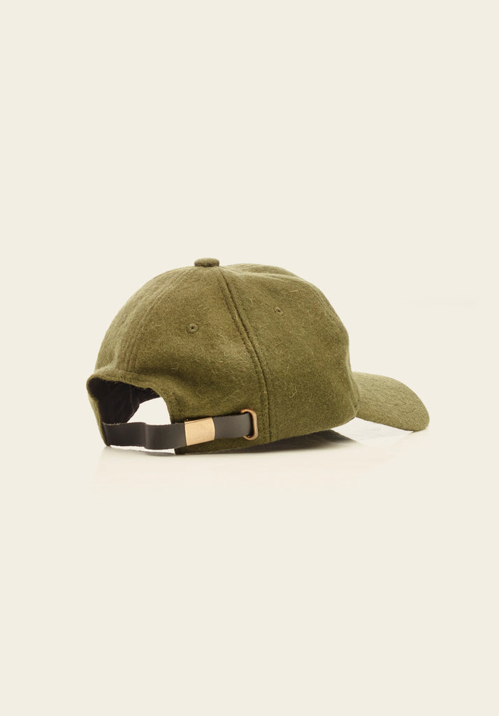 Heritage Wool Cap - Moss - Back view of cap