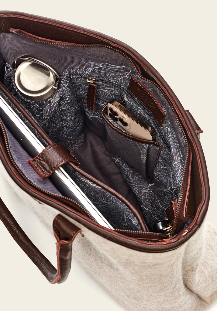 Honest Wolf wool mini tote bag in taupe product