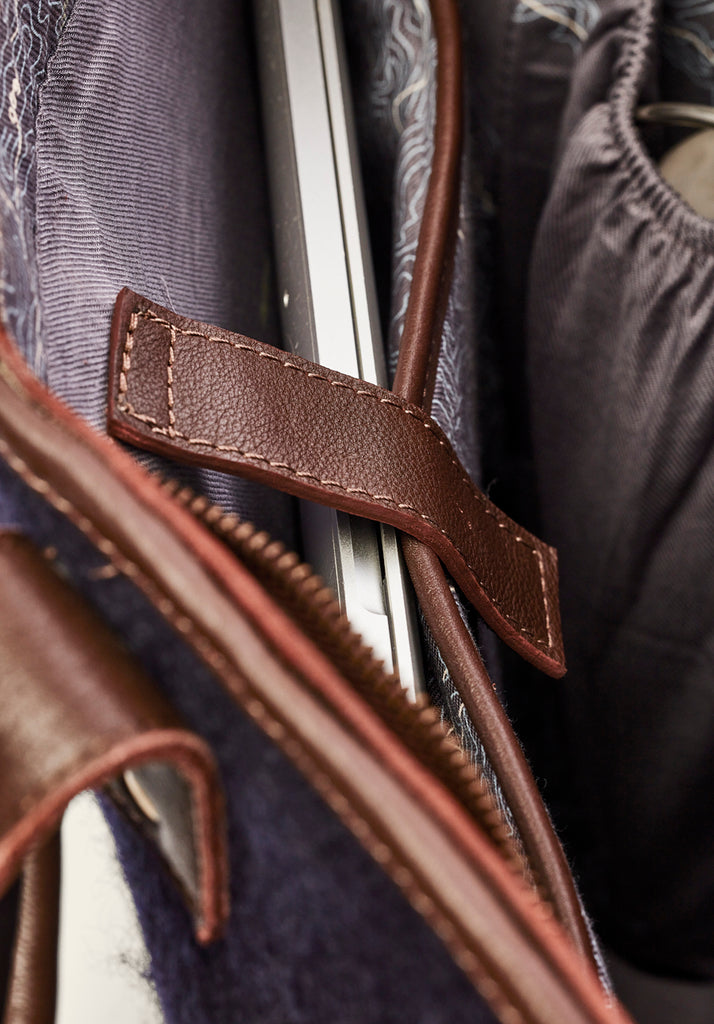 Honest Wolf wool mini tote bag in navy product