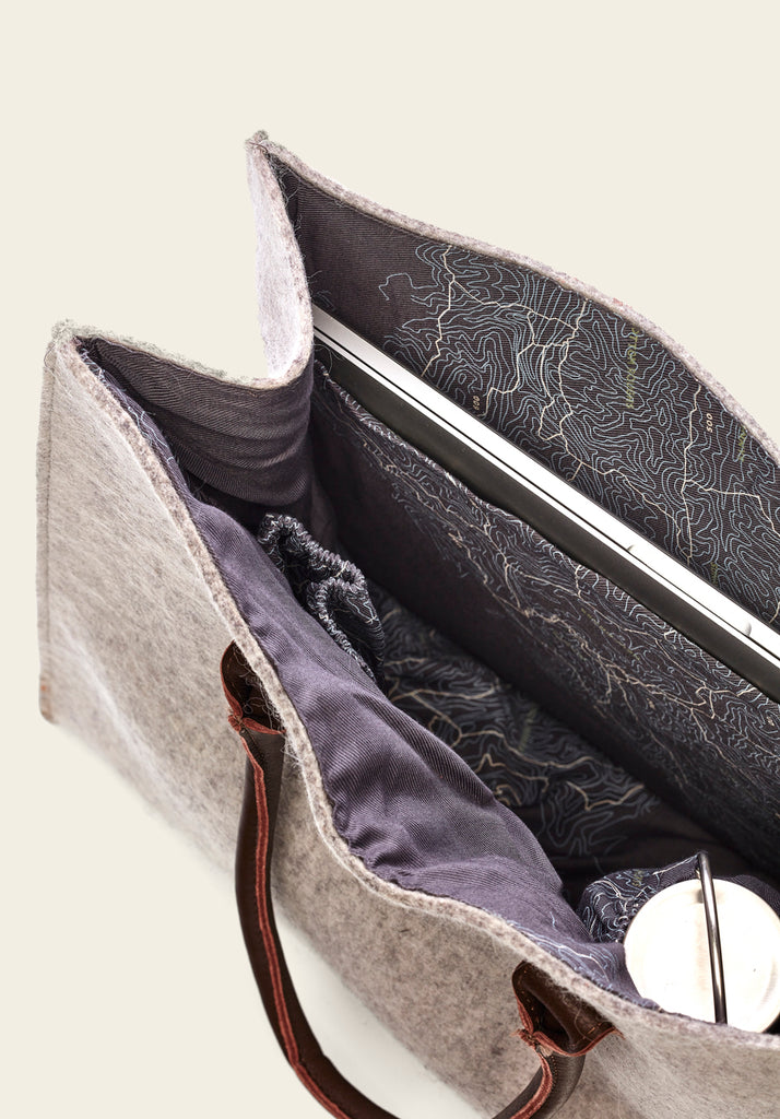 honest wolf wool everyday tote bag in taupe product