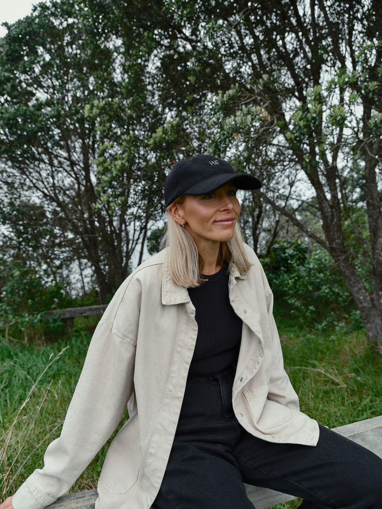 honest wolf heritage cap black and green lifestyle