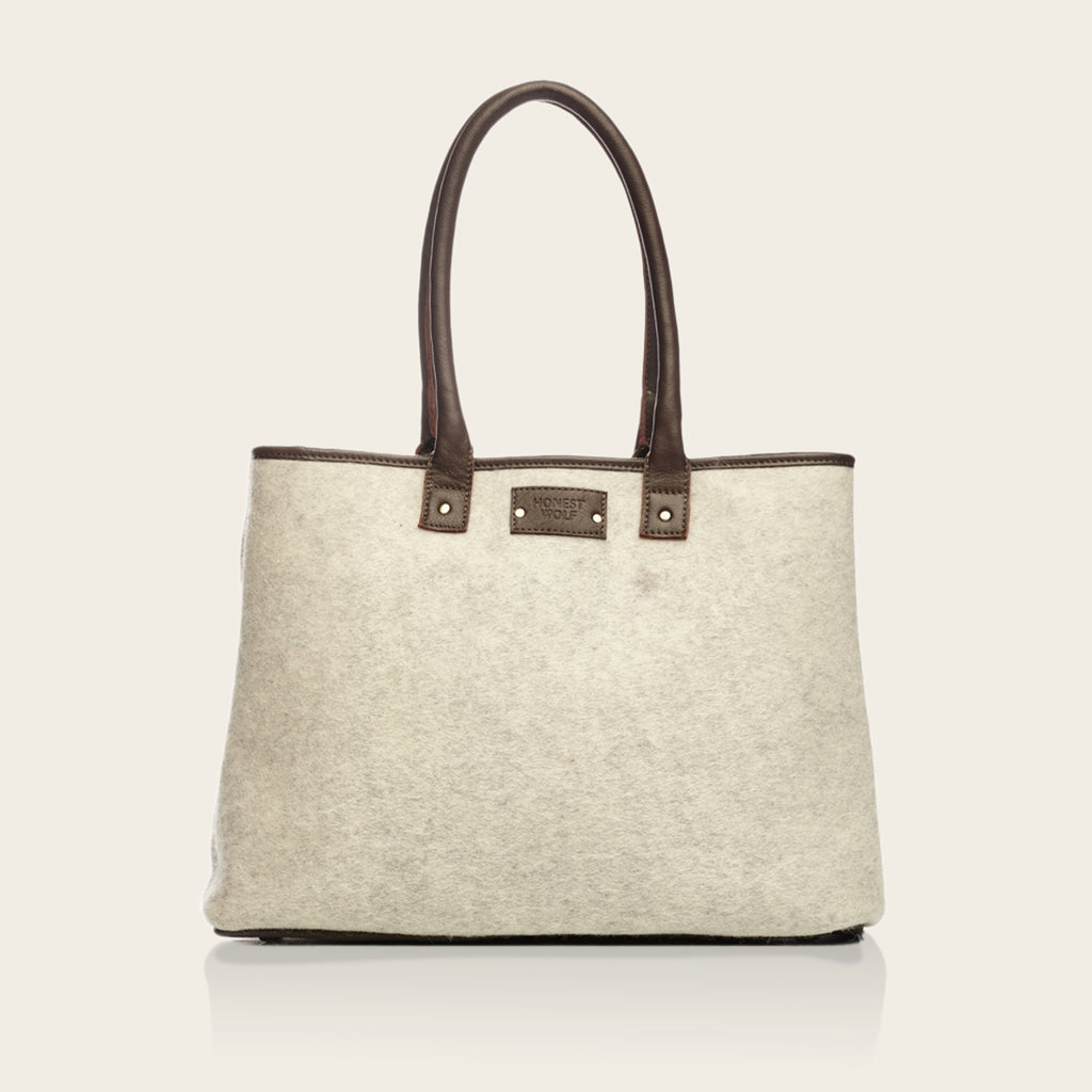 Honest Wolf wool mini tote bag in taupe product