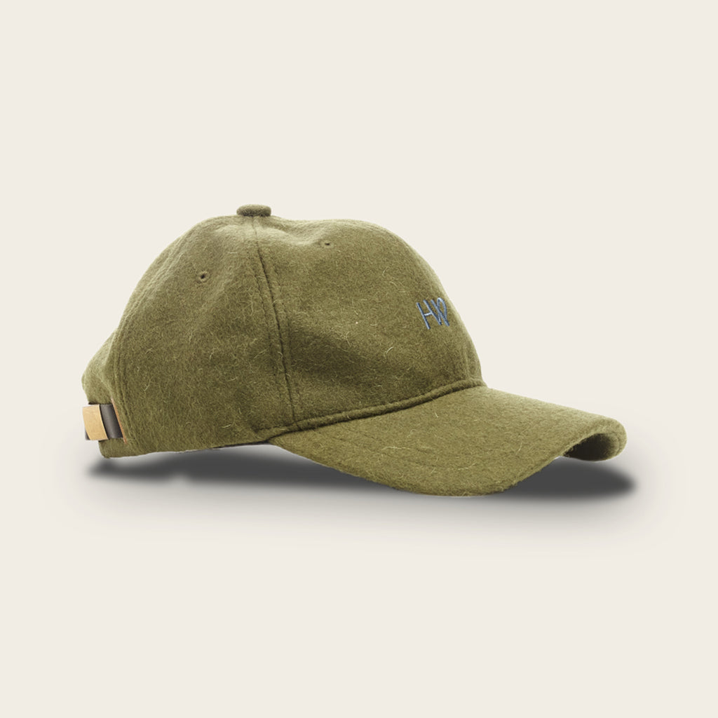 Honest Wolf cap forest green with initials