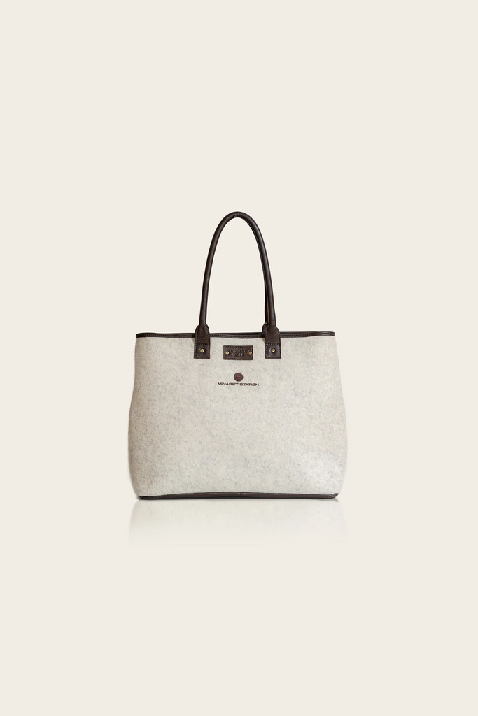 Honest Wolf corporate gallery - taupe mini tote - minaret station